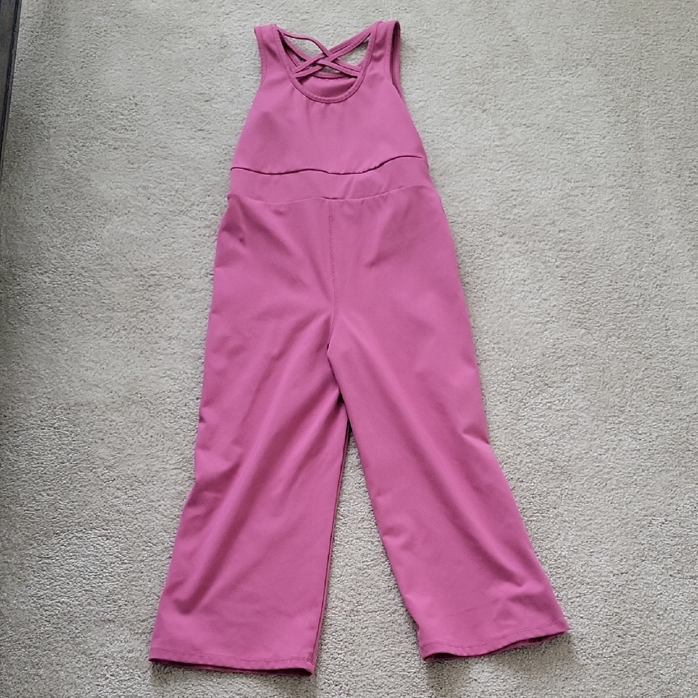 Wander Pink Cross-Back Girls' One-Piece Romper Size 6-7
